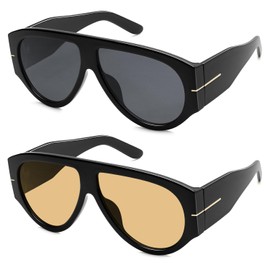 HERJOUR Oversized Retro Aviator Sunglasses Womens Mens 70s Classic Vintage Sun Glasses AR82227