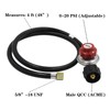 MCAMPAS 0-20 Psi Adjustable Propane Regulator with Hose. 4 FT