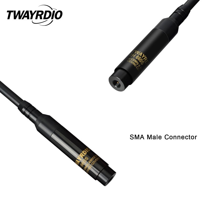TWAYRDIO Dual Band VHF UHF Ham Radio Telescopic Antenna SMA