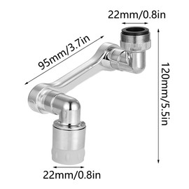 1080° Swivel Tap Aerator, Universal Rotating Faucet Extender Adapter Extension Tap Attachment with Filter for Kitchen Bathroom Sink (2 Modes)