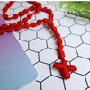 Needzo Red Knotted Rosary, Durable Twine Prayer Necklace for Men