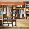 tonchean Heavy Duty Pull Down Closet Rod White, 60 Lbs