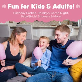 Cotton Candy Express Floss Sugar Variety Pack with 5 - 11oz Plastic Jars of Grape, Orange, Pink Vanilla, Blue Raspberry, Cherry Flossing Sugars Plus 50 Paper Cotton Candy Cones