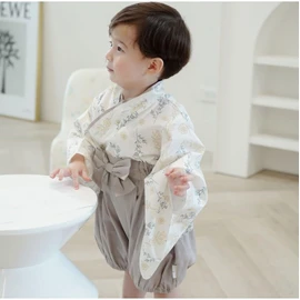 [SEIWARAKU] HF29 Baby Clothes, Hakama, Romper, Kimono, Kimono, Girls, Boys, Rabbit Pattern, Floral Pattern, Formal, Baby, Shrine Visit, Centennial Holiday, First Festival, Kimono, Romper, Coverall,