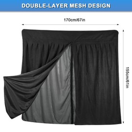 ZWPARTS ZWPARTS Magnetischer Van Insektenschutz Ma?geschneidert fr VW T6, Zweischichtig Auto Insektennetz Moskitonetze fr Heckklappe, Rei?verschluss in der Mitte Tr Insektengitter