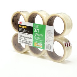 Scotch Box Sealing Tape 371, Clear, 48 mm x 50 m, Conveniently Packaged