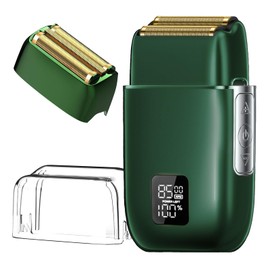 Electric Foil Shavers for Men, 3 Speed Electric Razor for Men, High Speed Dual Floating Blades, IPX7 Waterproof Wet & Dry, LED Display, USB Type C Charging, Foil Razor for Face/Beard/Head (Green)