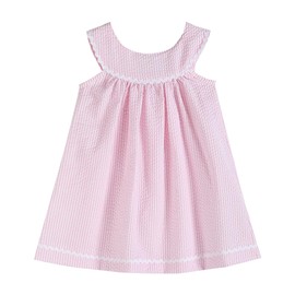 Lil cactus Pink Stripe Seersucker Yoke Dress, 3-6 Months