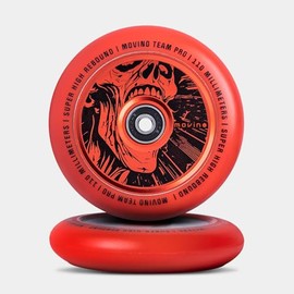 Movino Stunt Scooter Wheels Replacement Wheels Replacement Wheels Pack of 2 110 mm Aluminium Polyurethane Super High Rebound 100 kg Load Capacity Full Core Skull Red