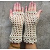 Tinacrochetstudio? Crochet Fingerless Gloves Custom Elbow Length Mitness Medium Beige