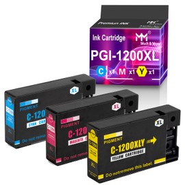 MM MUCH & MORE Compatible Ink Cartridge Replacement for Canon PGI-1200XL PGI1200 PGI-1200 PGI 1200XL to use for MAXIFY MB2050 MB2030 MB2320 MB2720 MB2350 MB2120 MB2020 Printers (Cyan, Magenta, Yellow)