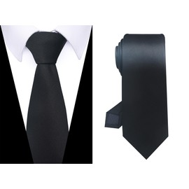 Passabin Tie For Men Necktie Woven Jacquard Neck Ties Set 6 PCS (Black)