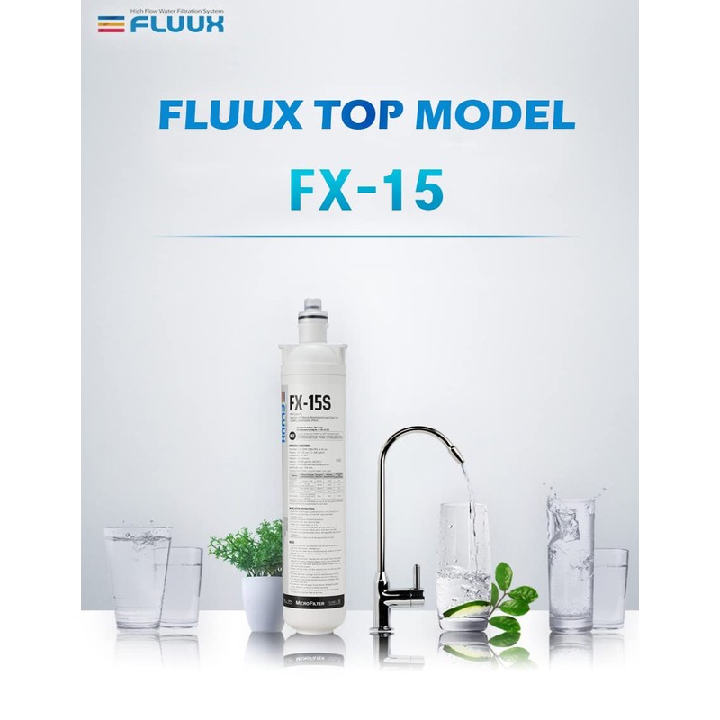 2Pack,Microfilter FLUUX FX-15,Hybrid cartridge,NSF Certified,Under Sink Water Filter System, Compatible