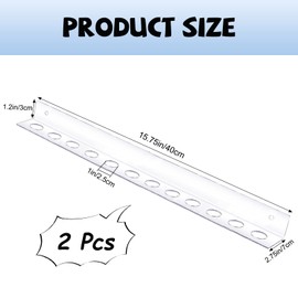 2 Pcs Acrylic Wall Mounted Shear Holder with Screws Salon Shear Holder 12 Slot Shear Organizer for Dogs and Cats Beauty Salon Barber Store Office Home, 15.75" Wide 0.12" Thick