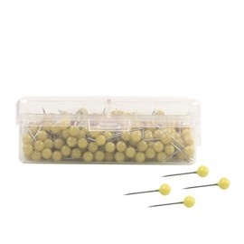 sourcing map 500pcs 1/8 Inch Map Push Pins Thumb Tacks Round Head Tacks Cork Boards Picture Hanging for Home Office Yellow