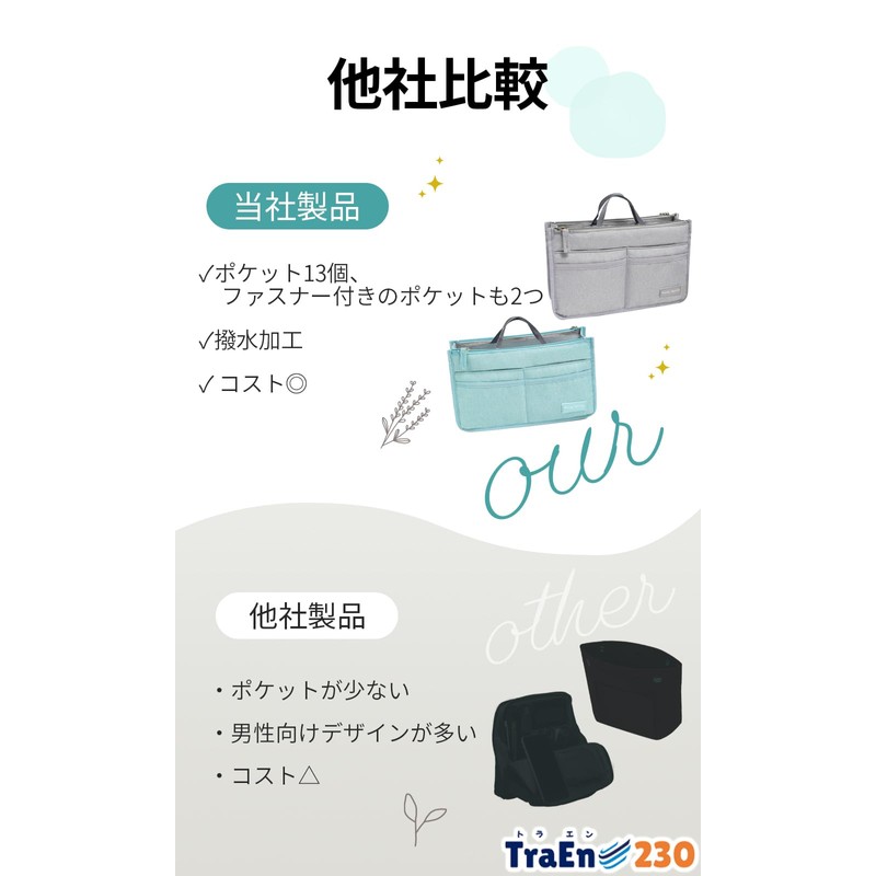 TraEn230 Free Address Convenient Goods, Bag-in-Bag, Small, Stationery, Carry, Bag,