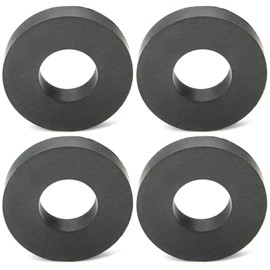 Pack of 4 Ring Magnets: Diameter 70 mm x 32 mm x 15 mm Ferrite Ring Magnet with Hole, Magnetic Ring Heavy Duty Ring Magnets Magnetic Disc with Hole Ring for Industry, DIY, Crafts, Science Projects
