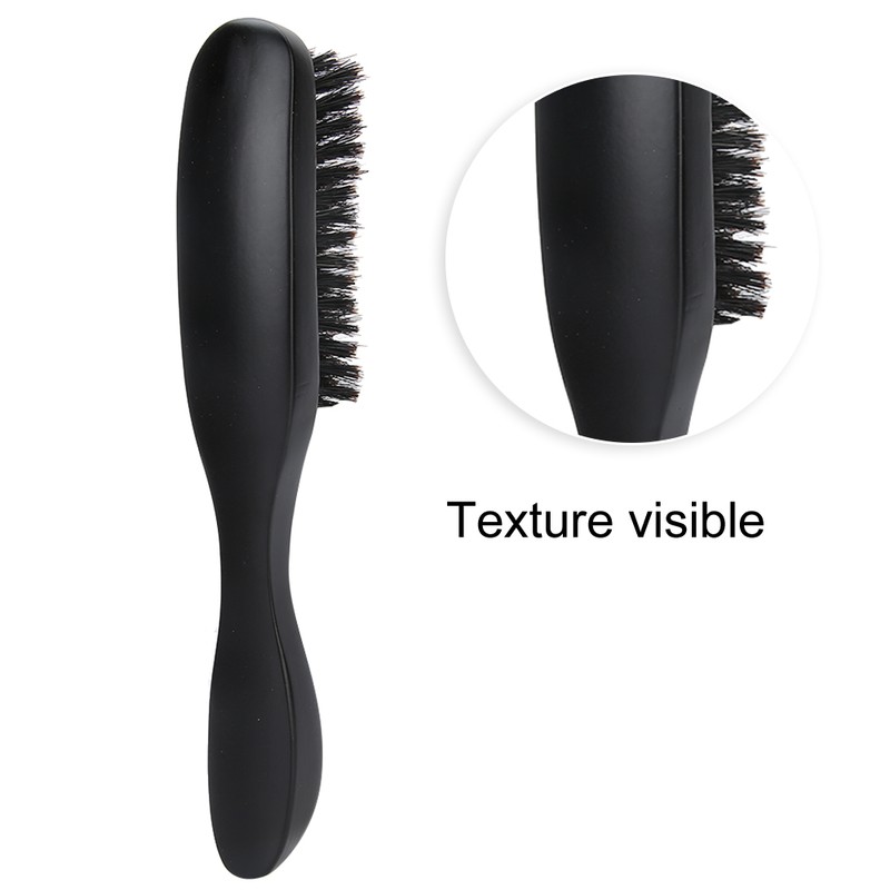 Men Beard Brush Long Handle Hair Cleaning Curved Wooden Mustache