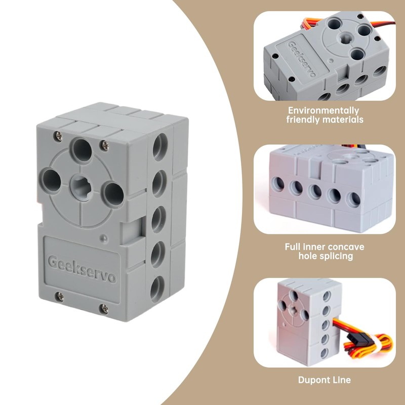 Rcmall 2PCS Geekservo Programmable Building Block Servo Motor, 360 Degree