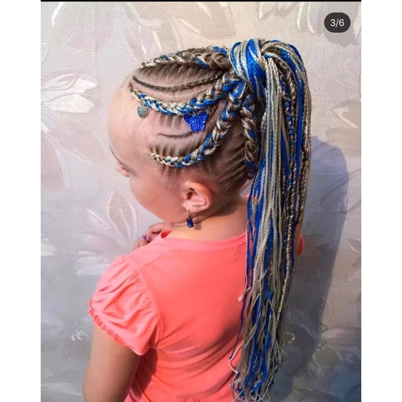 Ari 10 Extensiones Cabello Sintético Decoración Peinados Niñas