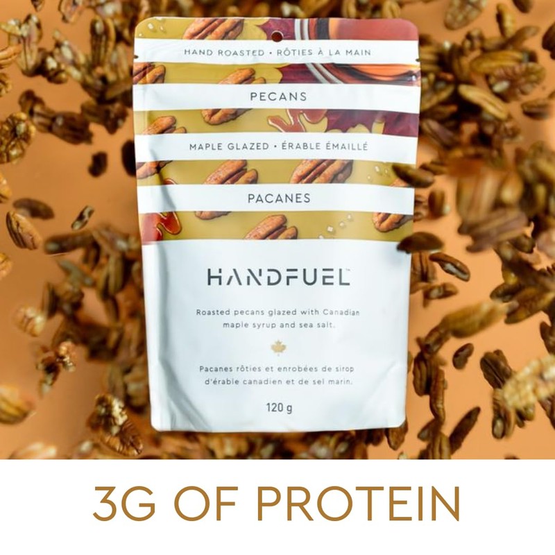 Handfuel Maple Glazed Candied Pecans, Hand Roasted Praline Pecans, 3g