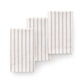 GAMUSI Pack of 3 Cotton Tea Towels 45 x 70 cm Beige