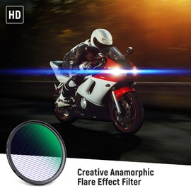 Neewer 62mm Blue Streak Filter, HD Optical Glass 360° Rotatable Anamorphic Flare Special Effects Lens Filter, 28 Layer Multi Resistant Coated Aluminum Alloy Frame