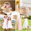 Set of 2 Wicker Rattan Flower Girl Basket for Wedding