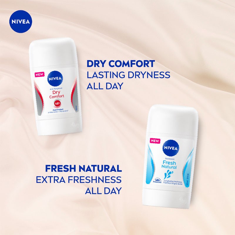 Nivea Female Deodorant Stick Extra Brightening Fresh Natural Dry Comfort