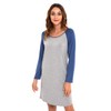 LazyCozy - Camisón largo de manga raglán para mujer, suave