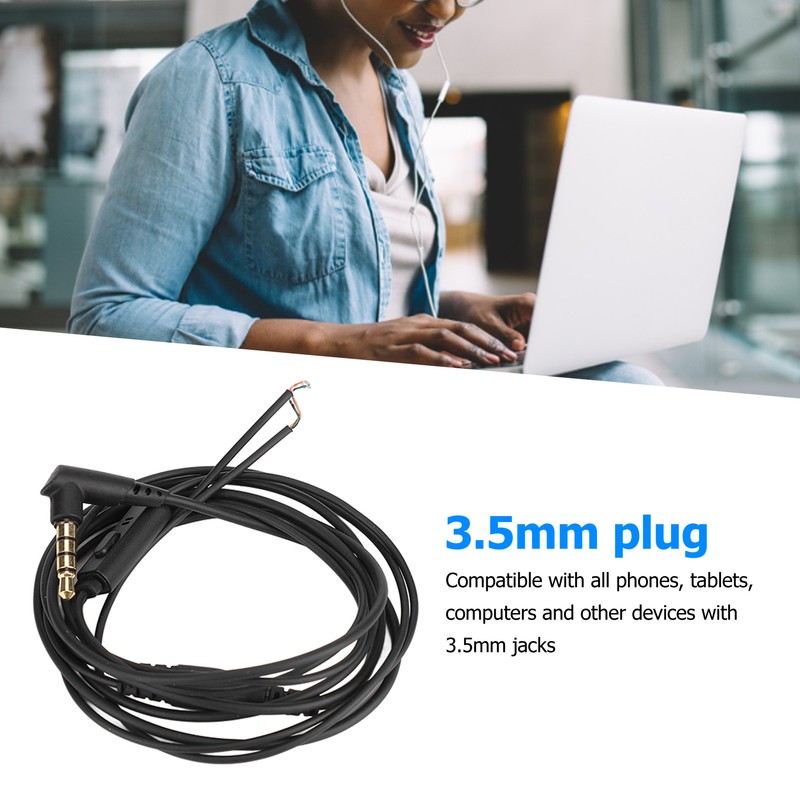 2Pcs Earphone Repair Cable Oxygen Free Copper 3.5mm Lossless 1.2m