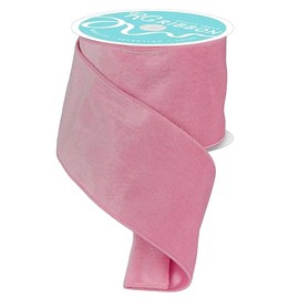 Two Sided Velvet and Satin Deluxe Double Faced Wired Ribbon for Christmas and Everyday Crafts, Wreaths, Bows, and Decorations (Light Pink, 4" x 10 Yards)
