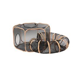Outdoor Cat Enclosure Playground - Portable Cat Play Tunnel & Tents with Storage Bag - 2 in 1 Outside Pet Playpen Catio for Kitty Puppy and Small Animals