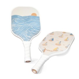 Pickley Pickleball Single Paddles - Fiberglass Surface, Honeycomb Core - Cool & Unique Designs - Sweatproof Foam Comfort Grip - Neoprene Cover - Gifts for Pickleball Lovers (Sailor)