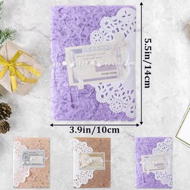 48Pcs Handmade Scrapbook Paper Craft Textured Scrapbook Paper, Embossed Paper Handmade Paper Mesh Fabric Paper Mix for Scrapbooking DIY Materials Journaling Supplies Embellishments 3.9x5.5in