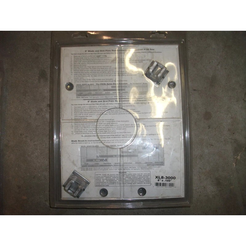 Soff-Cut XL8-3000 Diamond Blade And Skid Plate 8" .100"