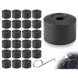 Emezddo Pack of 23 Wheel Bolt Caps, Screw Cover, Tyre Nut Covers, Car Anti-Theft Wheel Caps with Removal Tool, Compatible with VW Car (Black)