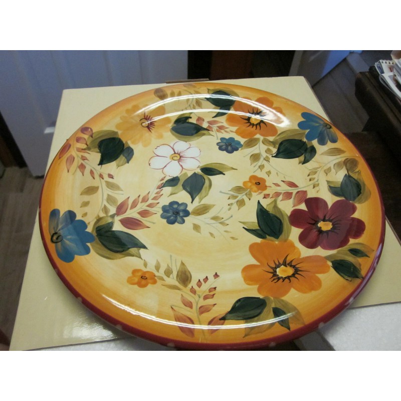 ONEIDA NIB ONEIDA KITCHEN HAND PAINTED DINNER PLATES SUNSET BOUQUET