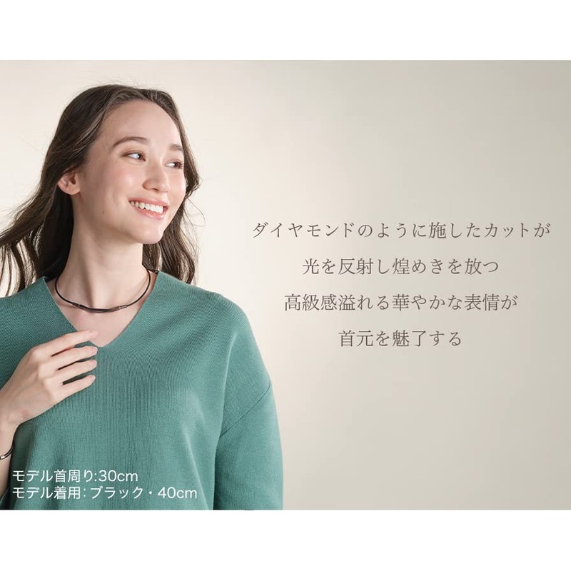 phiten(ファイテン) ネックレス RAKUWAネック ダイヤモンドカット ブラック 50cm