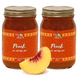 Green Jay Gourmet Peach Jam - All-Natural Fruit Jam with Peaches & Lemon Juice - Vegan, Gluten-free Jam - Contains No Preservatives or Corn Syrup - Made in USA - 2 x 20 Ounces