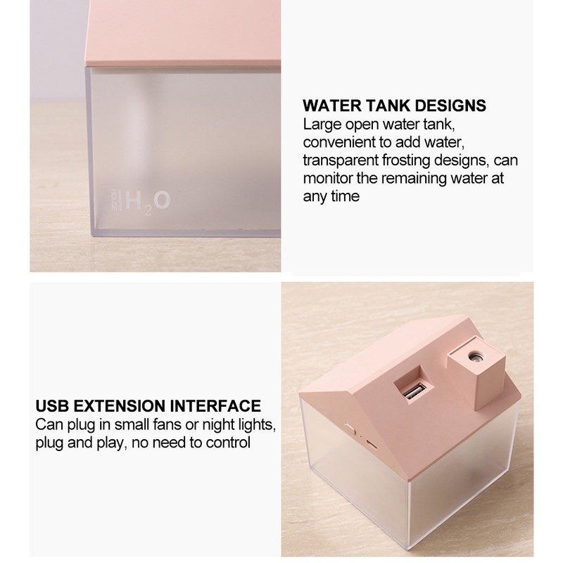 USB Humidifier House Shape 3-In-1 250ml Aroma Essential Oil Diffuser