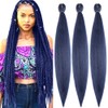 Pre Stretched Braiding Hair 26 Inch Deep Blue Braiding Hair