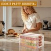 BOUTICOL 4-Layer Stackable Cookie Container with Lids, Portable Plastic Airtight
