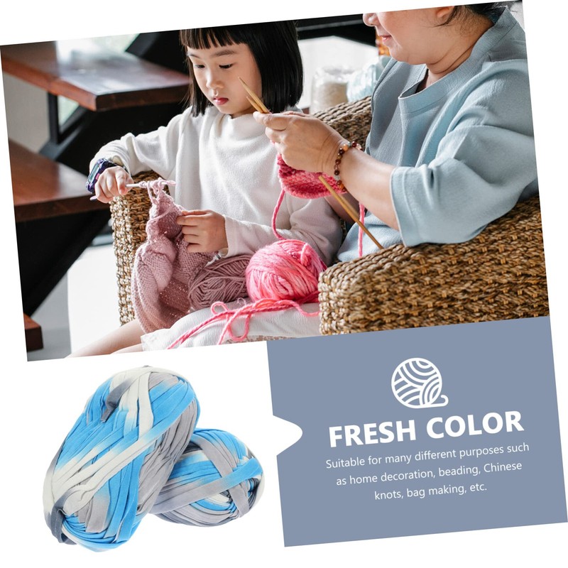 Ciieeo 2rolls Hand Crocheted Yarn for Projects of Creative Flat