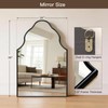 Scalloped Bathroom Mirror, 36" x 24" Arched Black Vanity Mirror