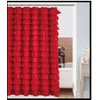 spring Home Waterfall Ruffled Fabric Shower Curtain (RED)