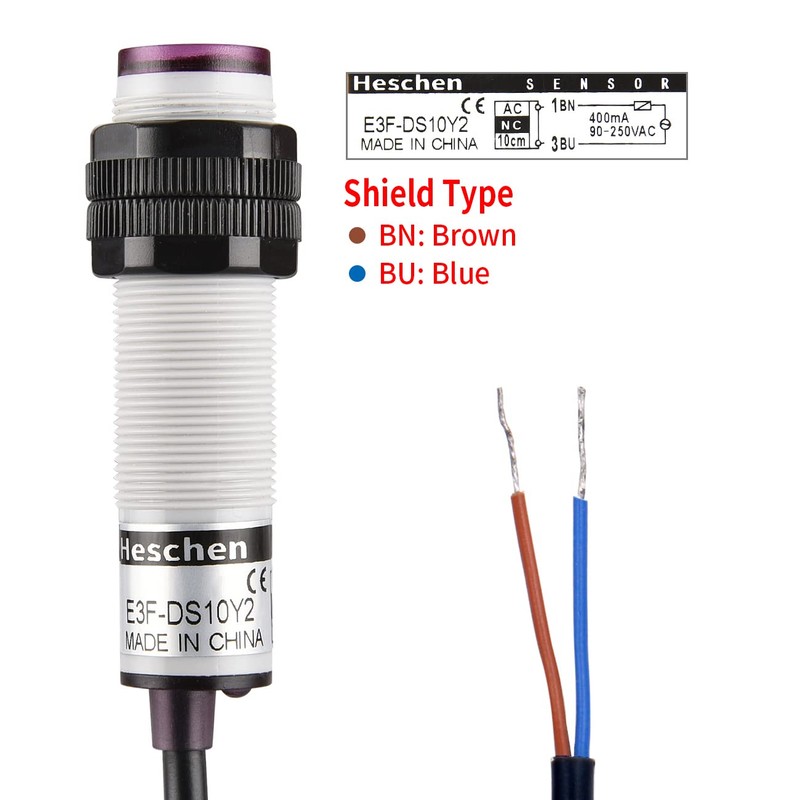 Heschen M18 Column Infrared Photoelectric Proximity Switch, Diffuse Reflection Type,