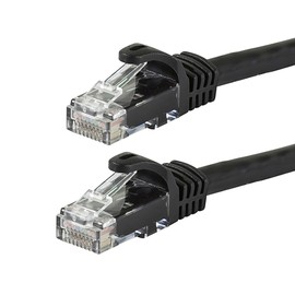 Monoprice Cat6 20ft Black Patch Cable UTP 24AWG 550MHz Pure Bare Copper Snagless RJ45 Flexboot Series Ethernet Cable- Pack of 1