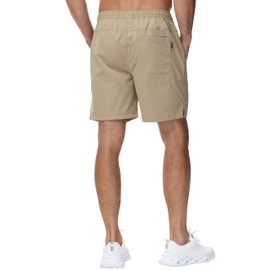Men's Half Pants, Short Pants, Breathable, Summer, Large Size, Cargo Pants, Casual, Zip Included, Adjustable Drawstring, Soft, Loungewear, Khaki