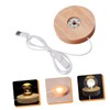 LED Wood Display Base USB Powered Cylinder Light Display Base